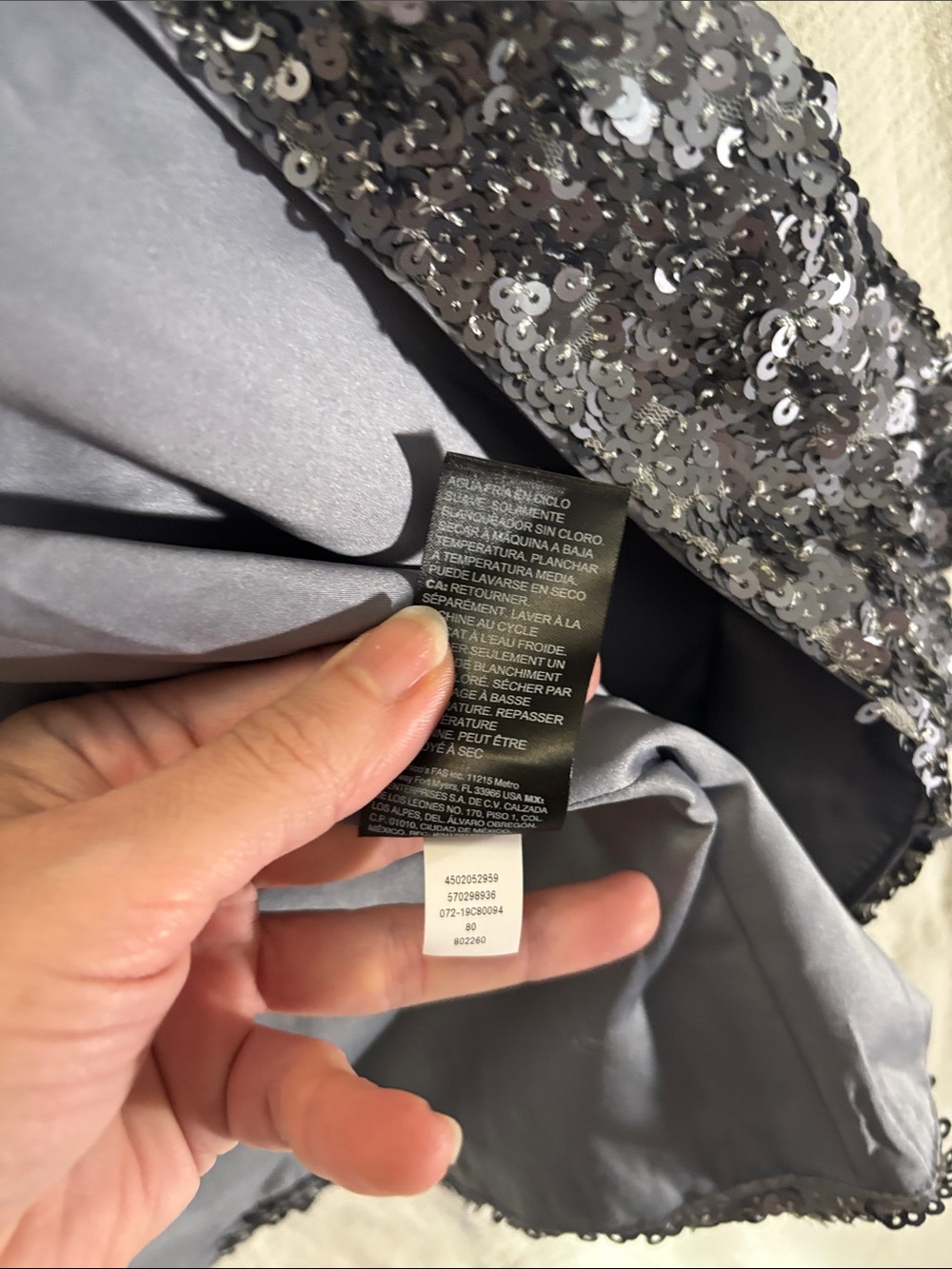 Chico's Travelers Silver Sequin Open Front Blazer Jacket Chico’s size 3 XL 16 - Picture 4 of 8